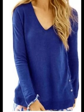 Lilly Pulitzer Royal Blue V-Neck Sweater
